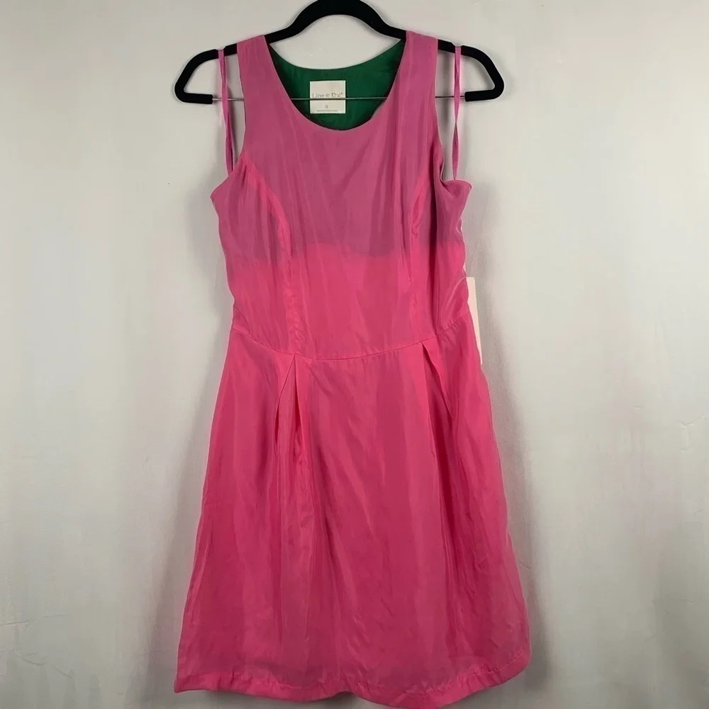 Line & Dot Racerback Fit & Flare‎ Pink Dress M NWT